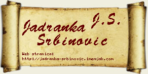 Jadranka Srbinović vizit kartica